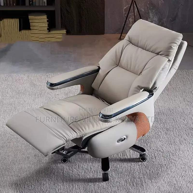 Imported Leather Upholstered Director's Desk Seat