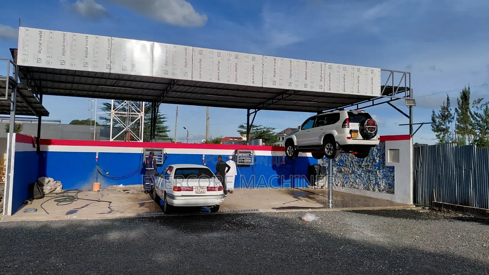 Sunshine Italy 1.85m Single Post Underwash Carlift.