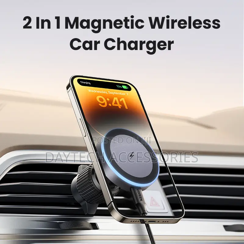 Ugreen Qi2 Wireless Car Charger15w Fast Charging Magnetic Holder.