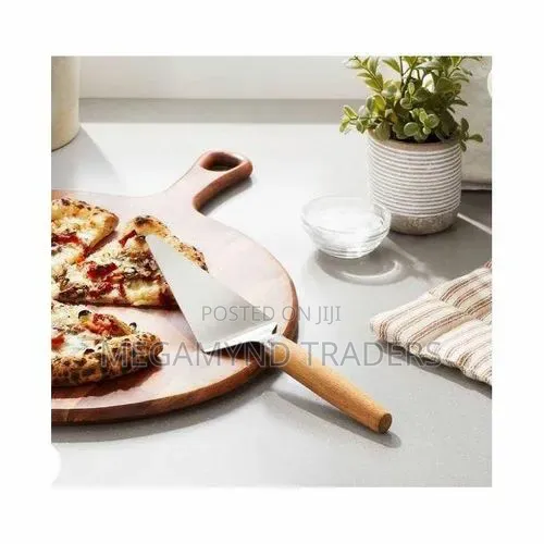 Stainless Steel Pizza and Cake Server / Wooden Triangular Cake Scoop