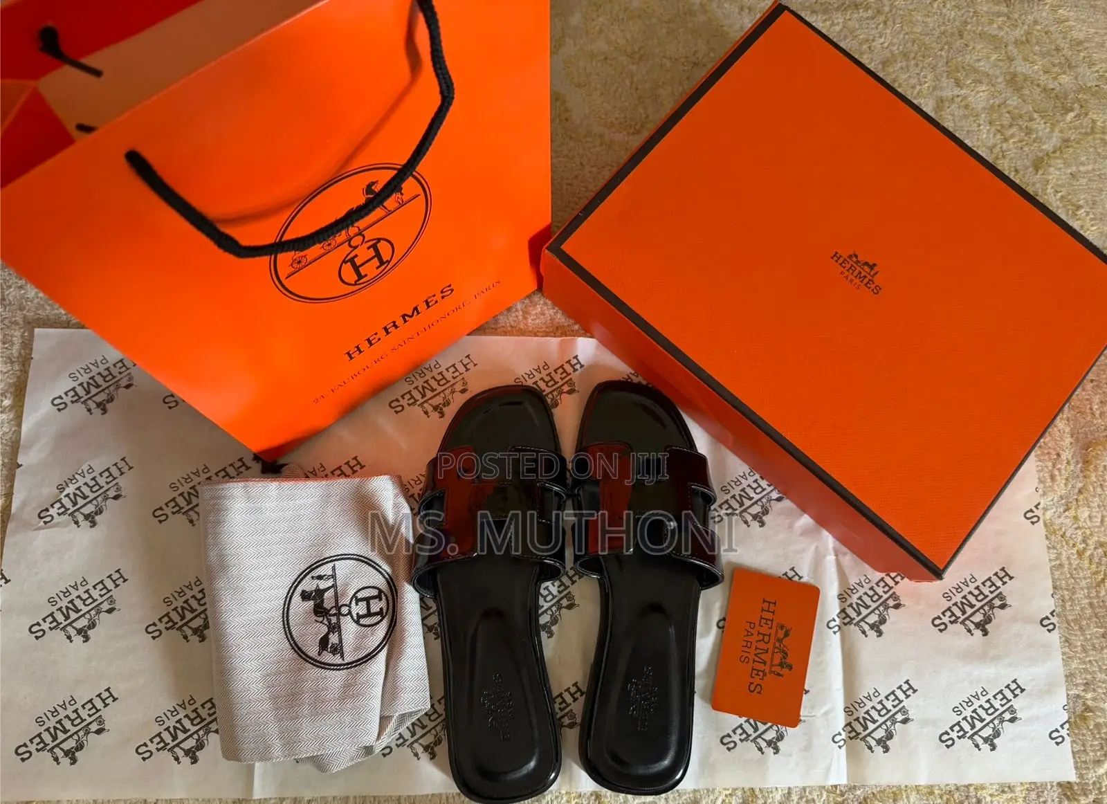 Fully Boxed Glossy Hermes Sandals