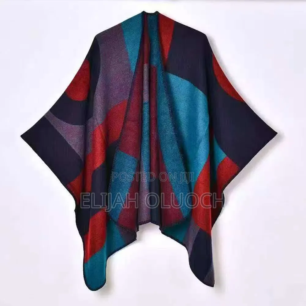 Multicolored Women's Geometric Wrap Shawl/Poncho