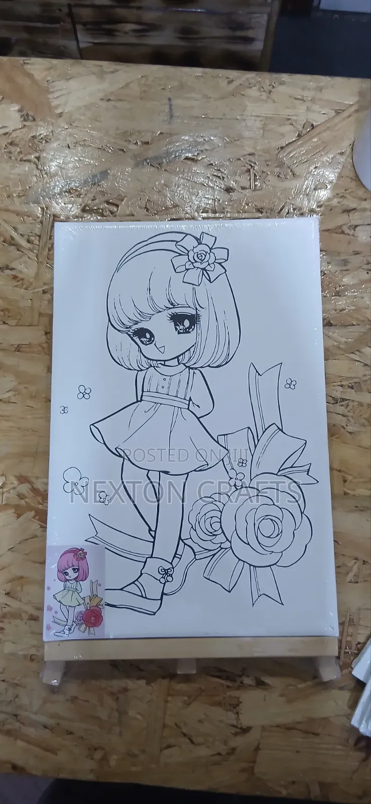 Pre Drawn Canvas Girl
