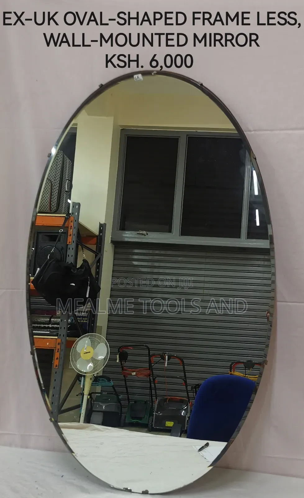 Oval-Shaped Frame Less Wall-Mounted Mirror