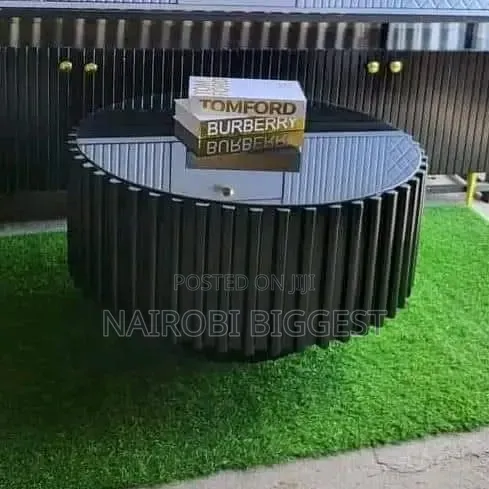 Executive Black Modern Round Coffee Table