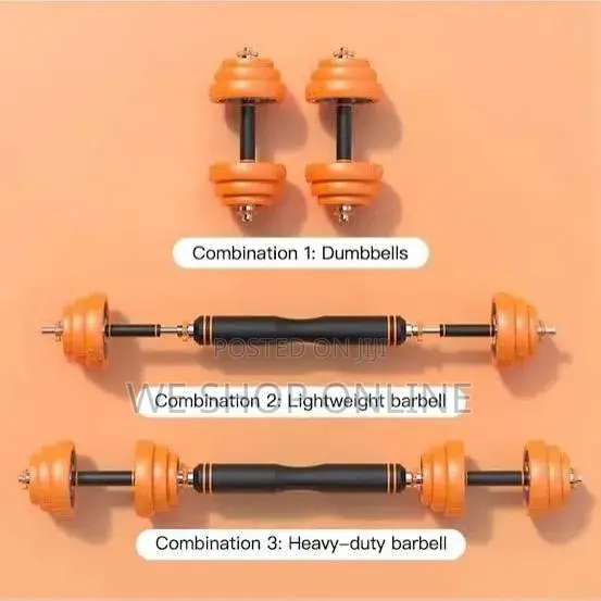20kg Adjustable Orange Dumbbells/Barbells