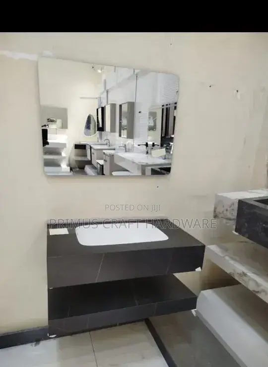 Vanity Cabinet-marble Black And White