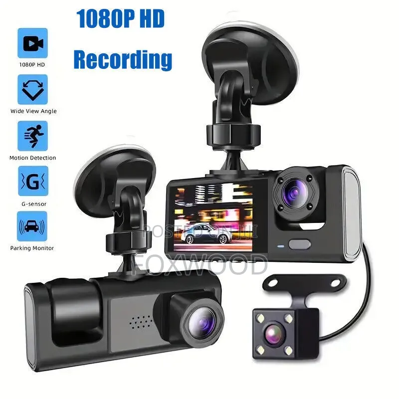 3in1 Lens Car Dash Cam 1080p