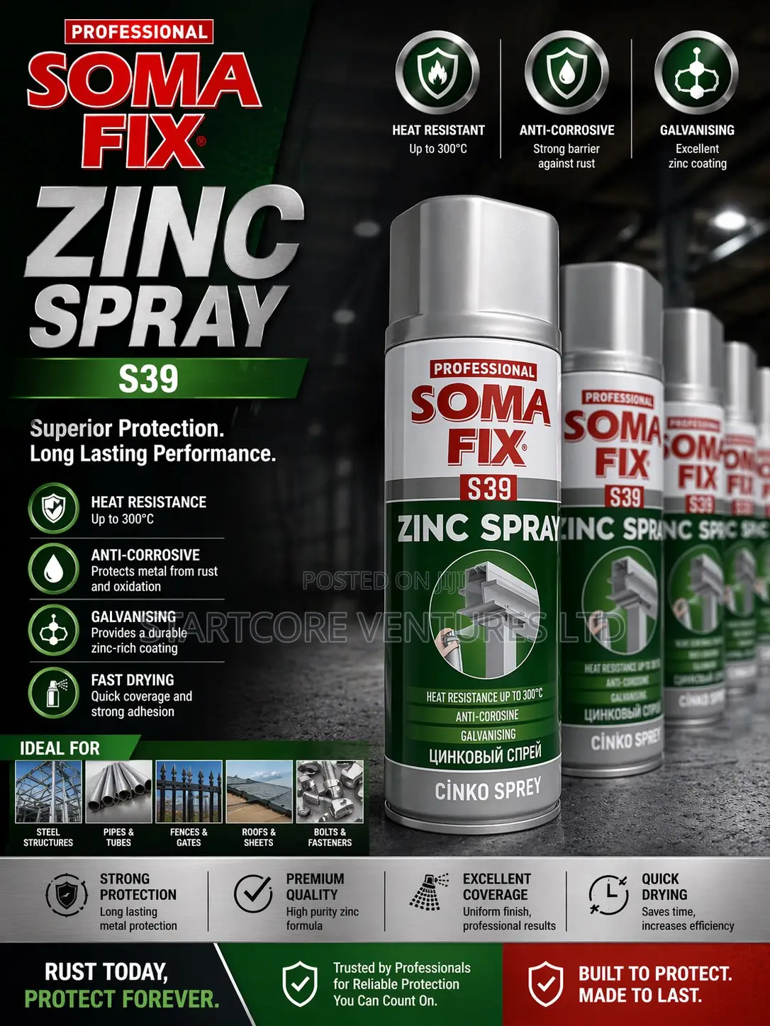 Somafix Galvanizing Zinc Spray Anti-corrosion 400ml