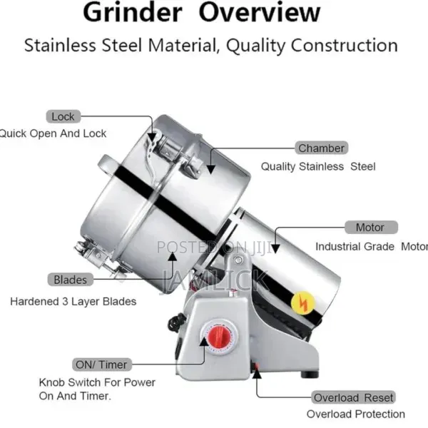 1000gm Electric Grain Mill Grinder – Flour Spice Grinding Machine Hk