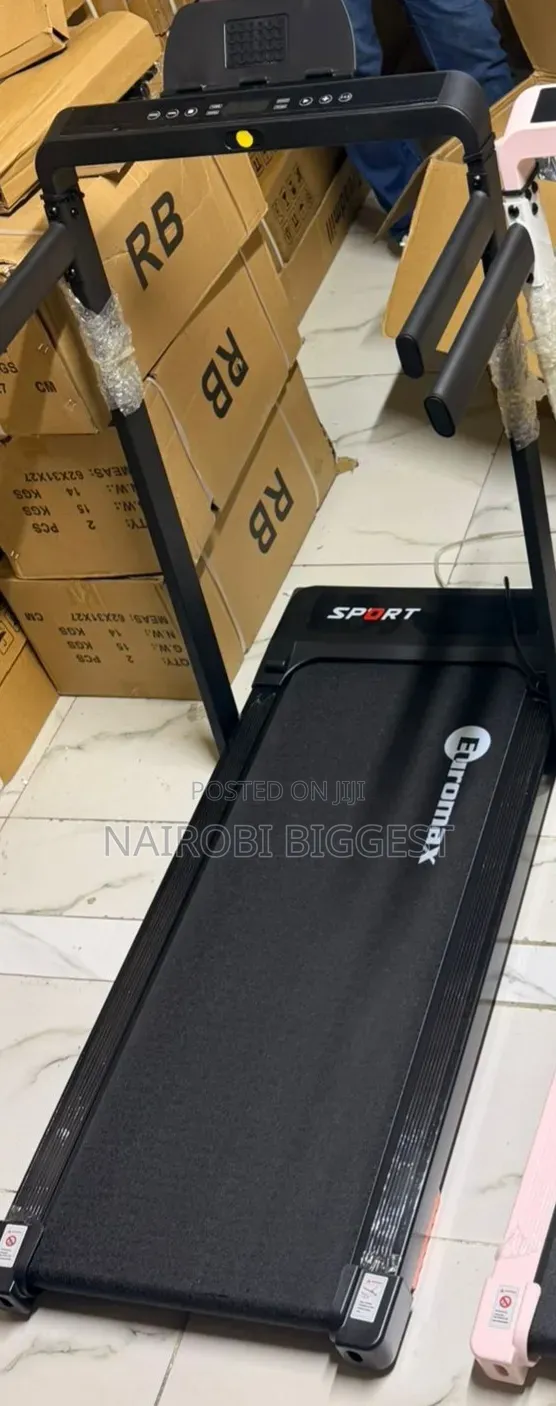 Euromax Foldable Walking Pad Treadmill With Incline and Hand Rails