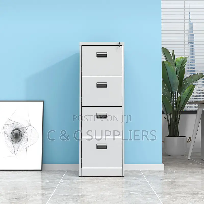 Office Cabinets: 4-Drawers Metallic Filing Office Cabinet