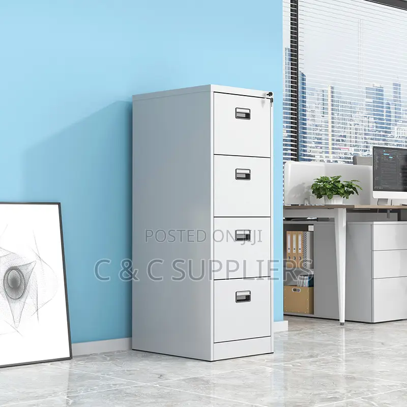 Office Cabinets: 4-Drawers Metallic Filing Office Cabinet