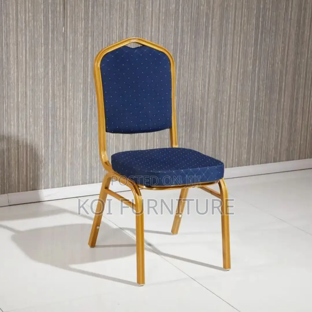 Office Chair : Stackable Blue Fabric Banquet Chair