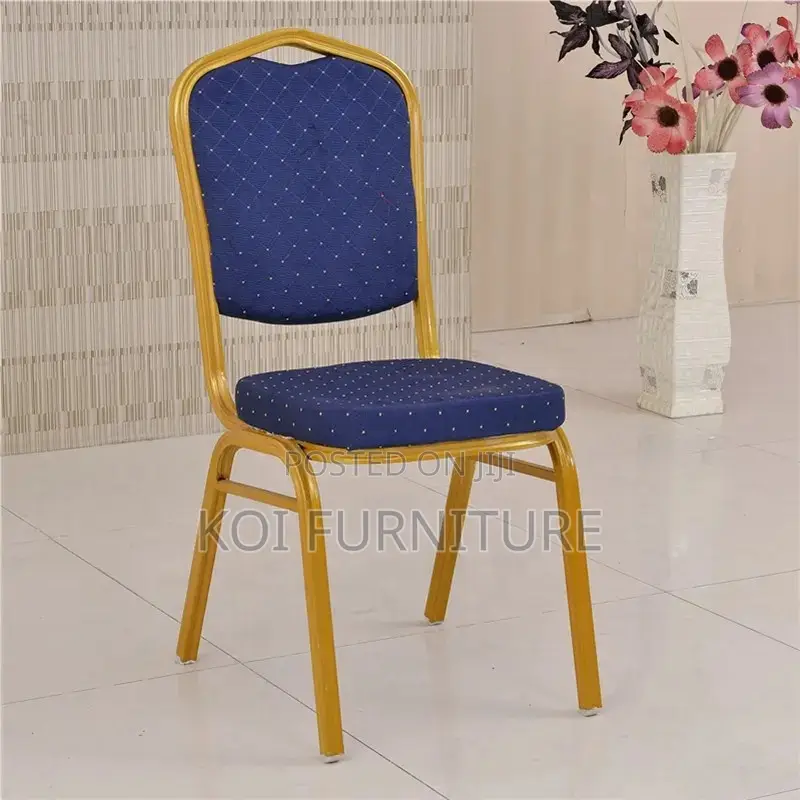 Office Chair : Stackable Blue Fabric Banquet Chair