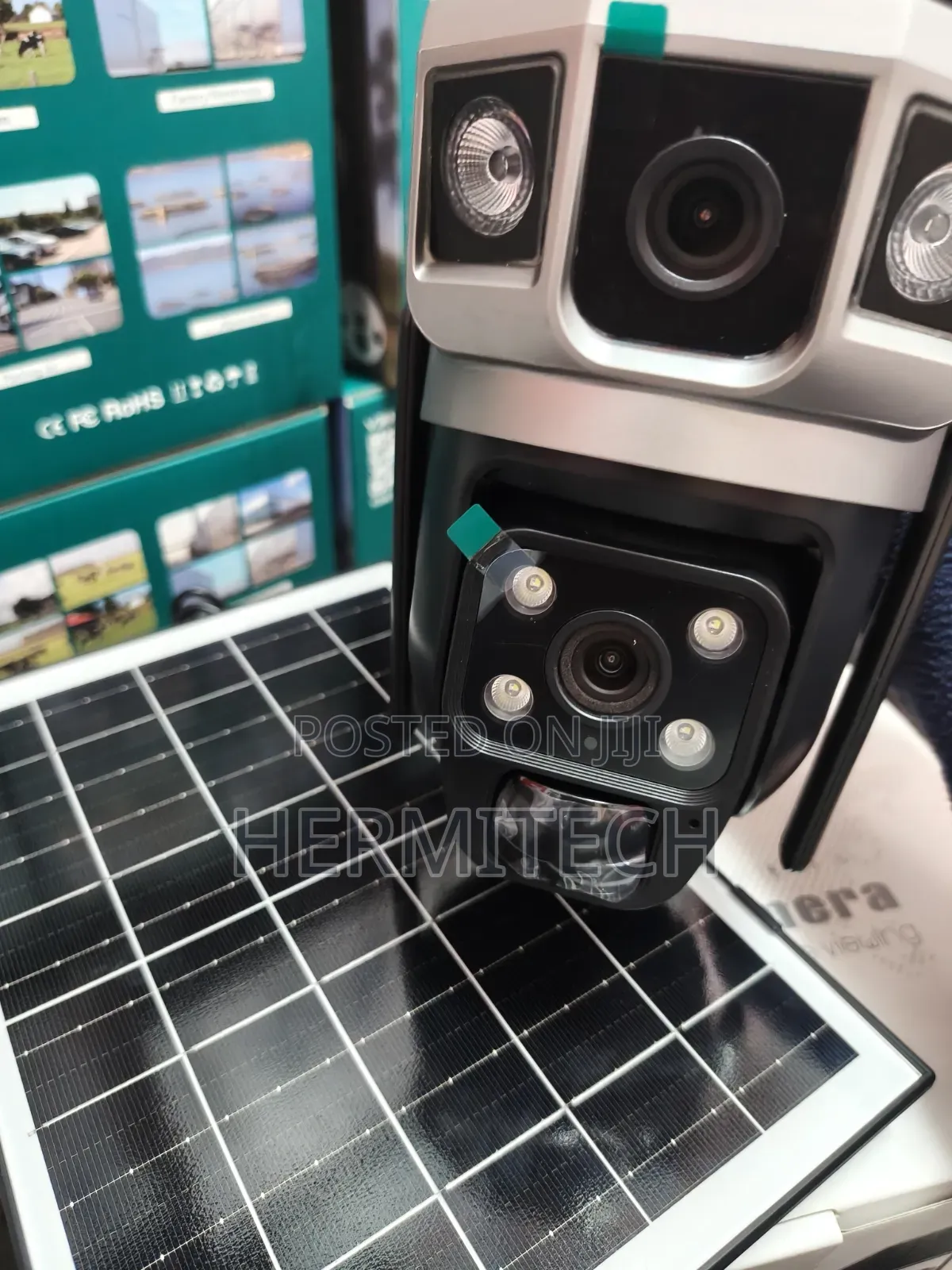 Dual CCTV Camera Light Dual Lens 4g Solar Powered CCTV