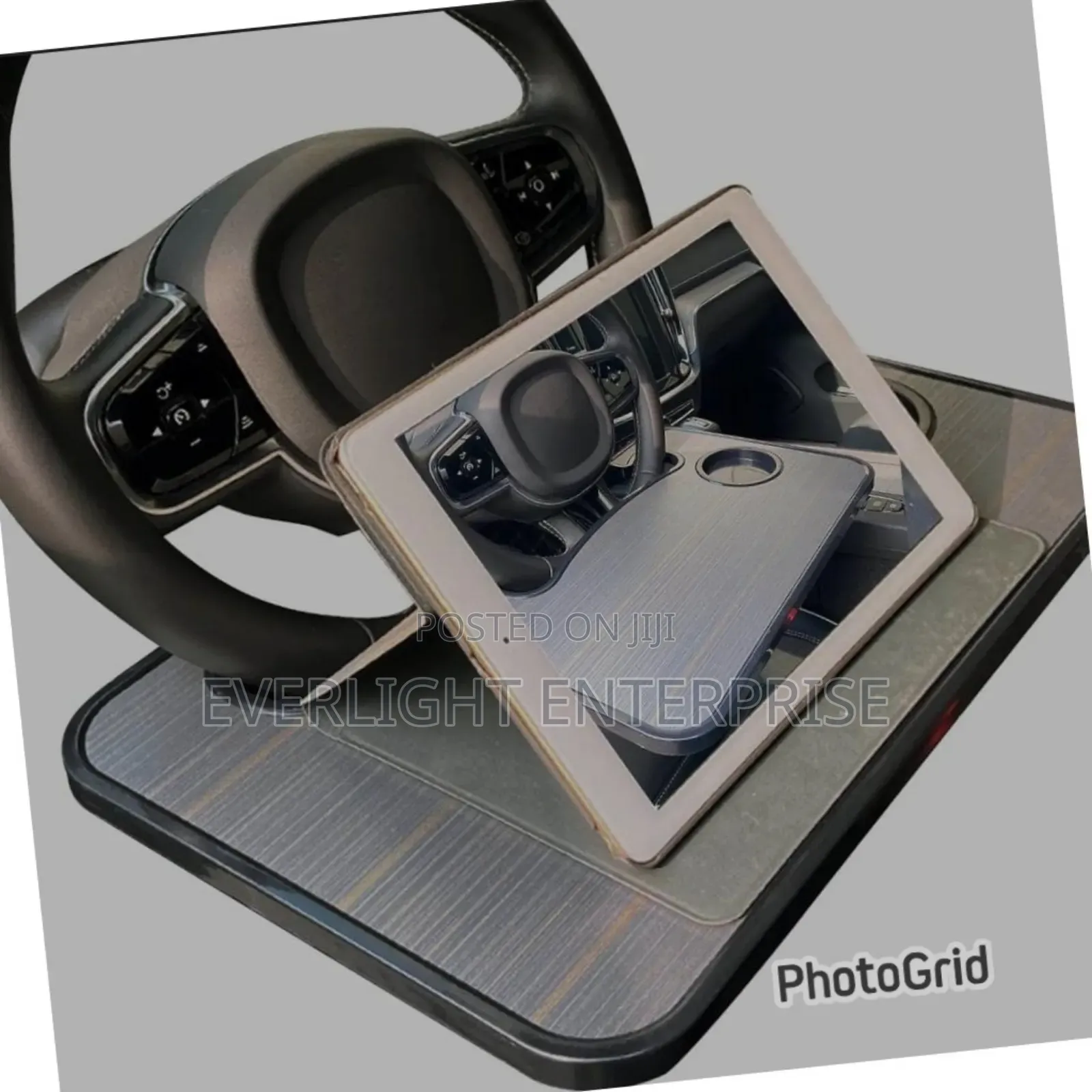 Wooden Slotted Steering Wheel Table Tray