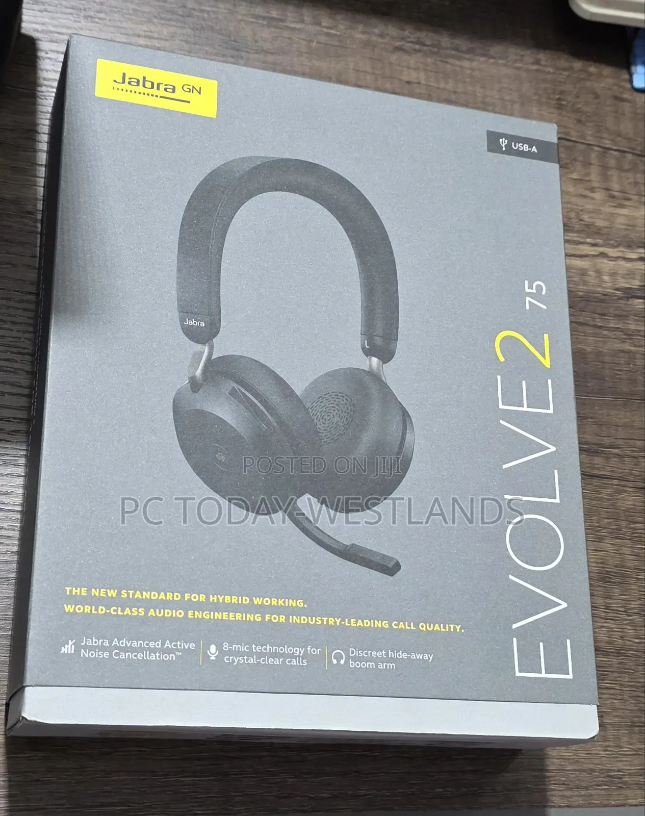 Jabra Evolve2 75 Usb-a Wireless Headset Uc Link 380a 27599-989-999