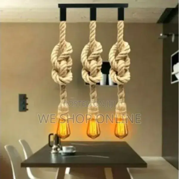 3pcs Vintage Rope Pendant Lights