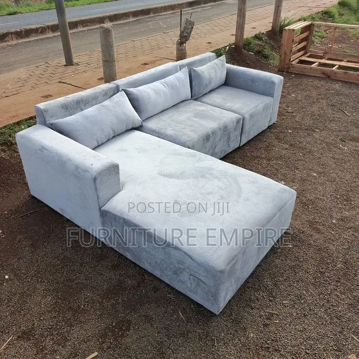 Light Gray L- Shaped Sectional Sofa With Chaise