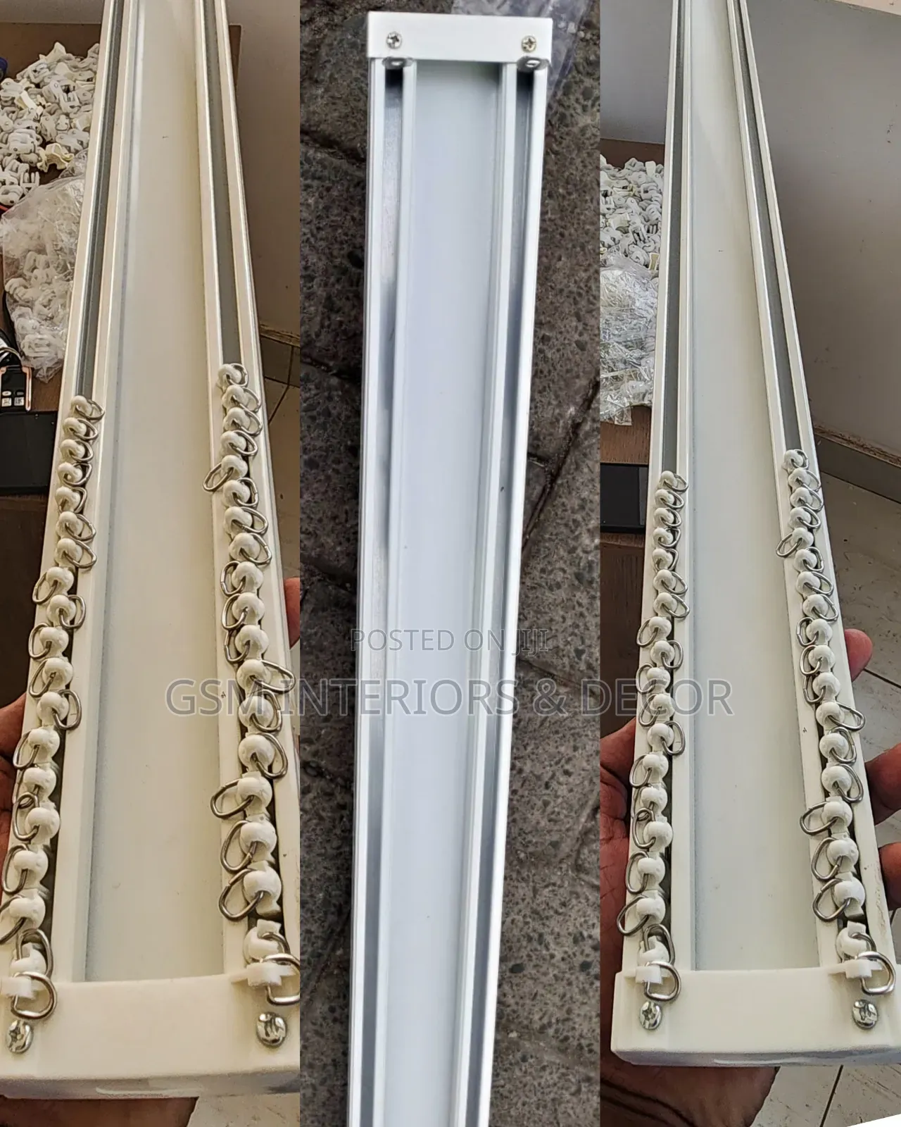 Aluminium Curtains Rails in Double Strands With Glinders