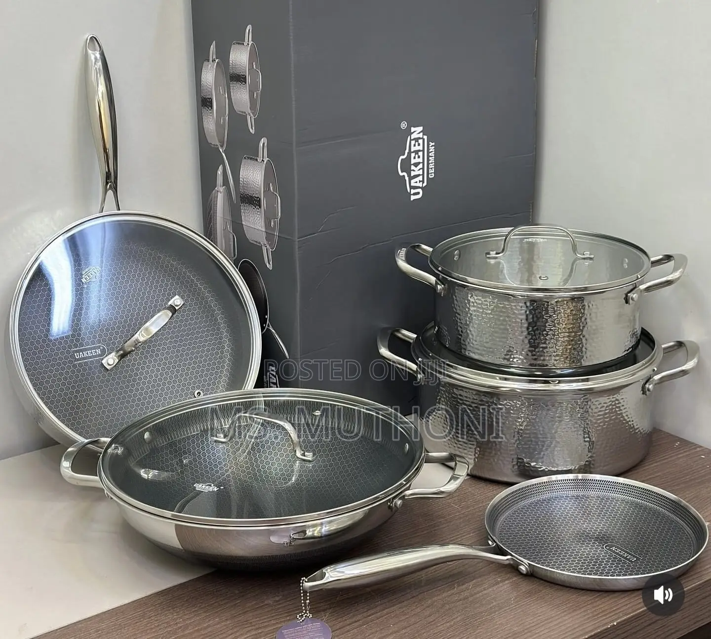 Trendy 9pcs Uakeem Stainless Steel Nonstick Cookware- St22