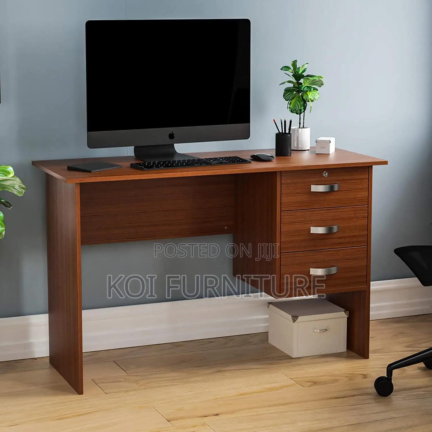 Office Desk : 1.2m Computer Desk in Modern Walnut –