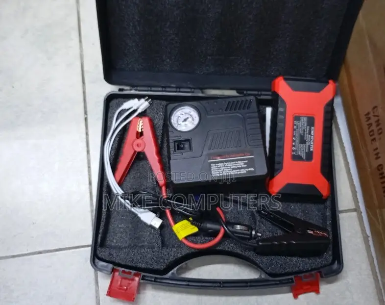 12v Portable Car Jump Starter Tire Inflator for Emergency Use