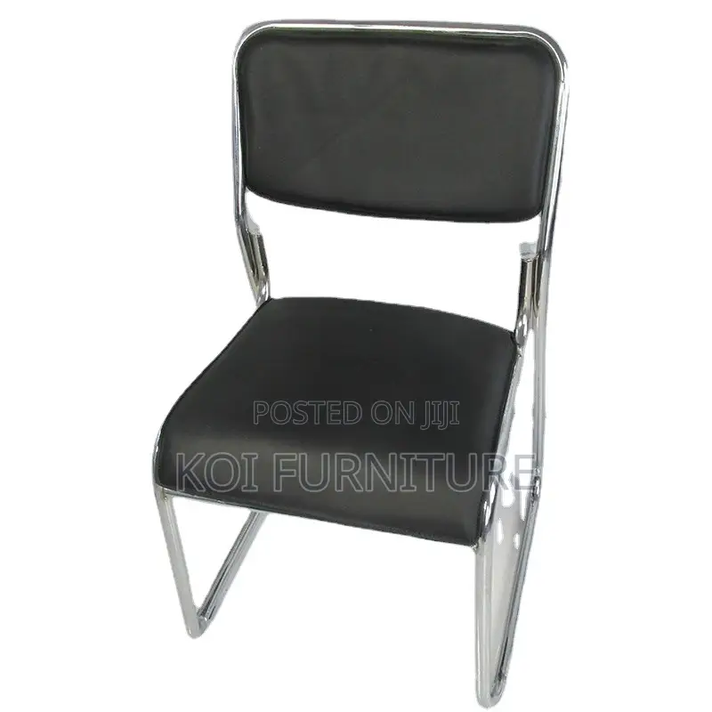 Office Chair : Chrome Visitor's Leather Office Seat