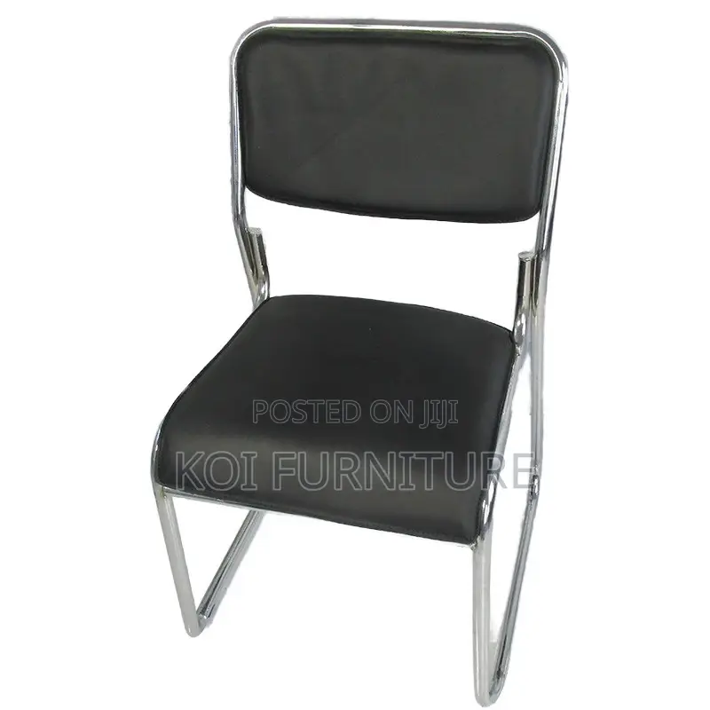 Office Chair : Chrome Visitor's Leather Office Seat