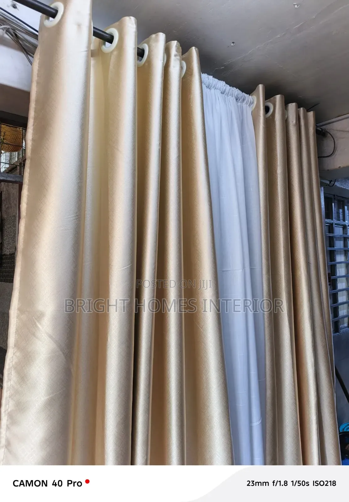 Cream Beige Total Blackout Curtain Available