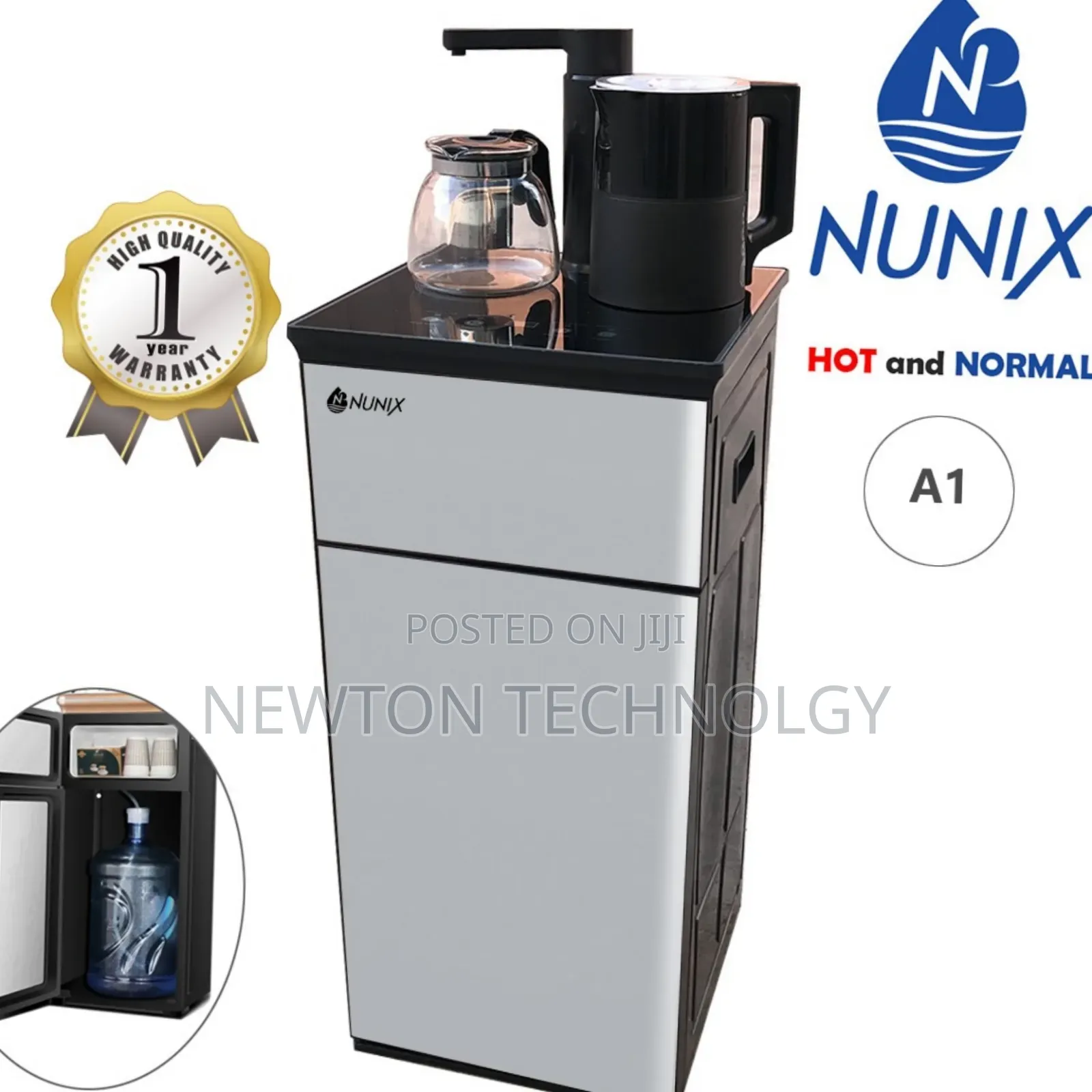Silver Nunix A1 Bottom Load Hot and Normalwater Dispenser