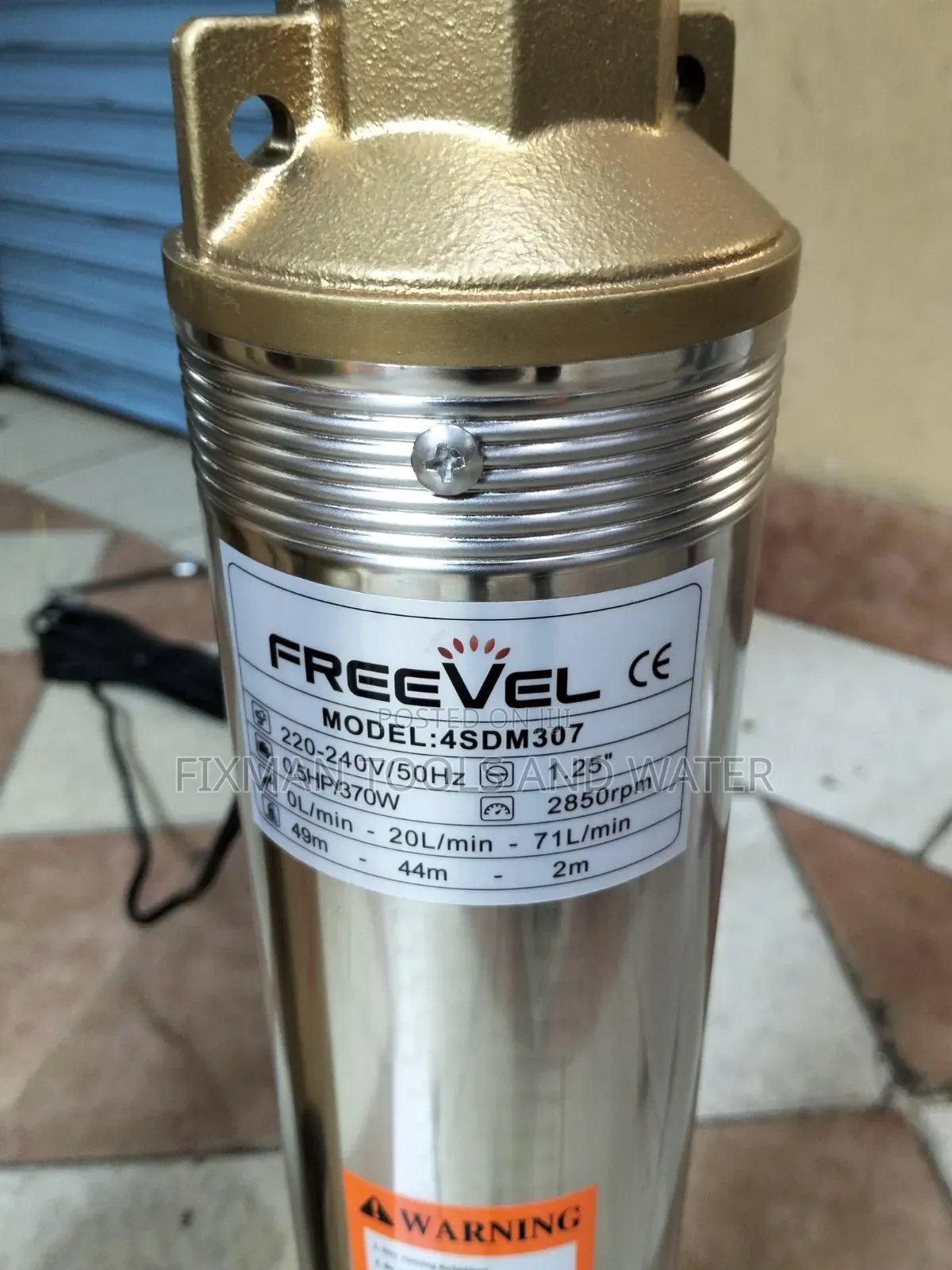 Freevel Underground Water Pump 0.5 Hp 49 M Head 1 Year Warranty