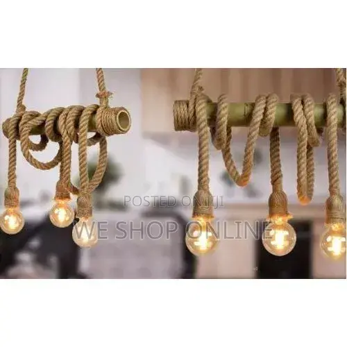Chandelier Rope Bamboo Wood Light