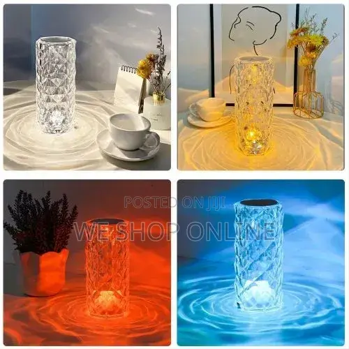 Crystal 16 Color Changing Table Lamp With Remote Control