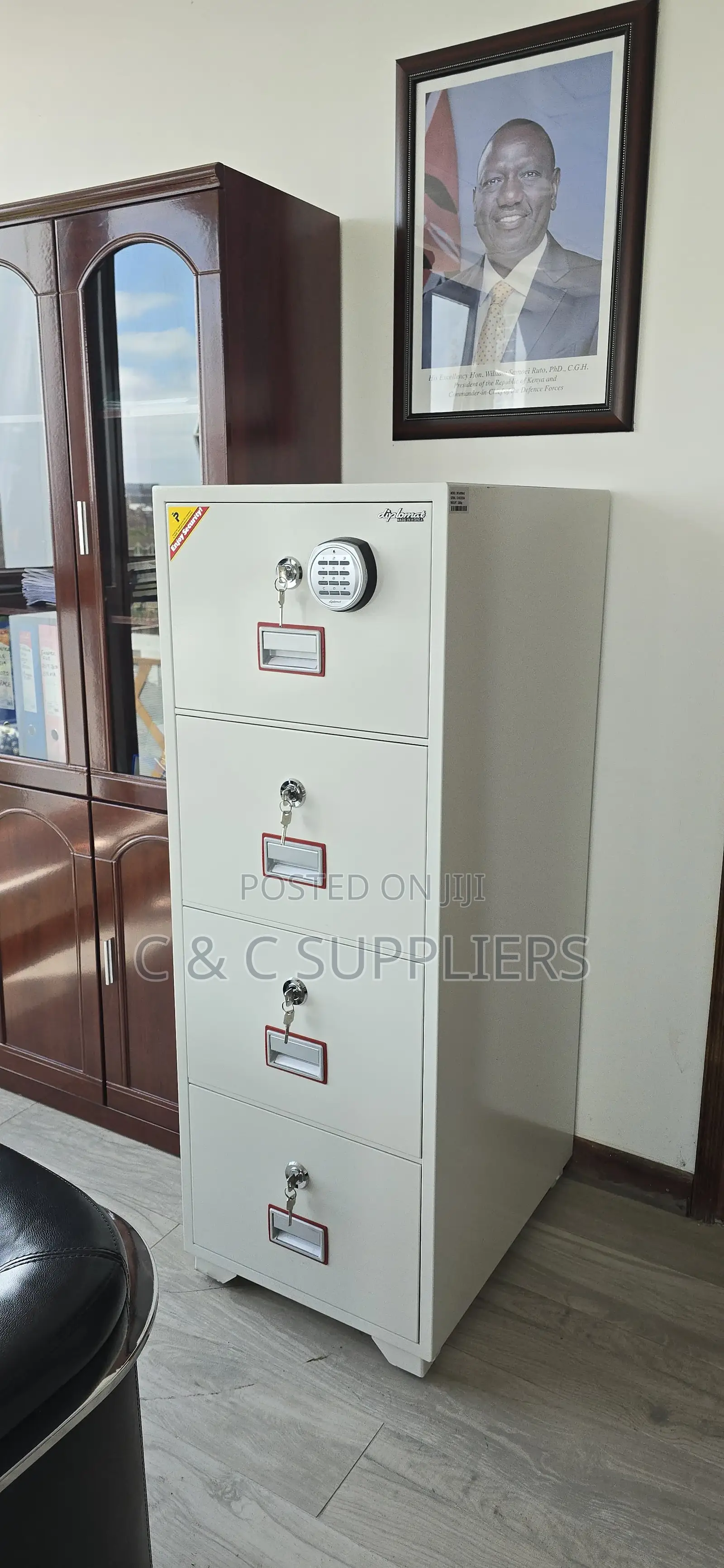 Storage Cabinets; 4-Drawers Fireproof Seek Cabinet