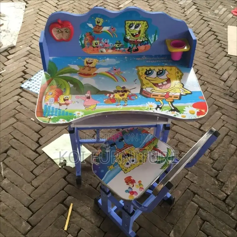 Kids Desks; Multi Colored Home Schooling Desk Chair Set