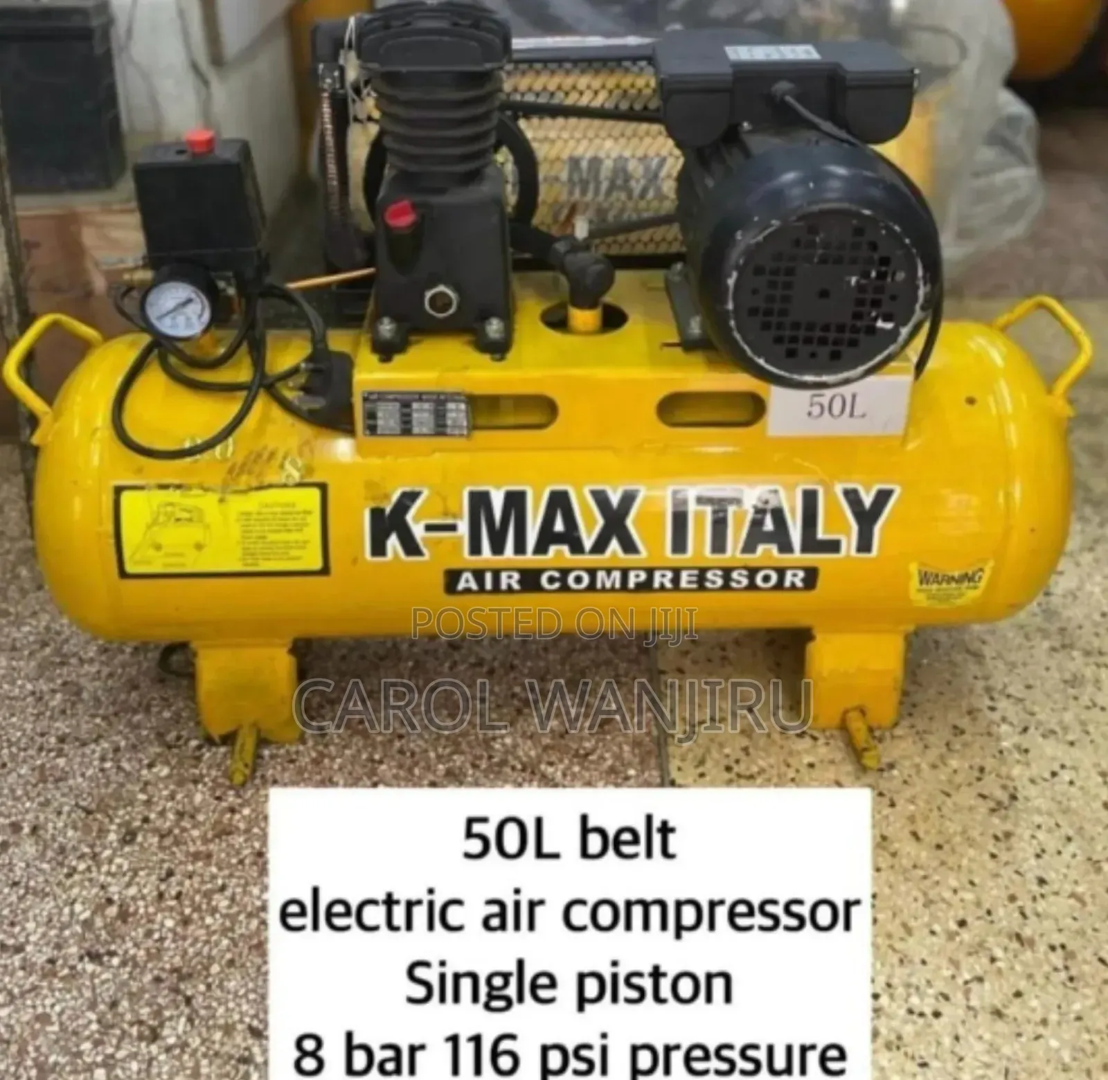 K-Max 50l Air Compressor 8bar Single Piston/50l K-Max Air Compressor