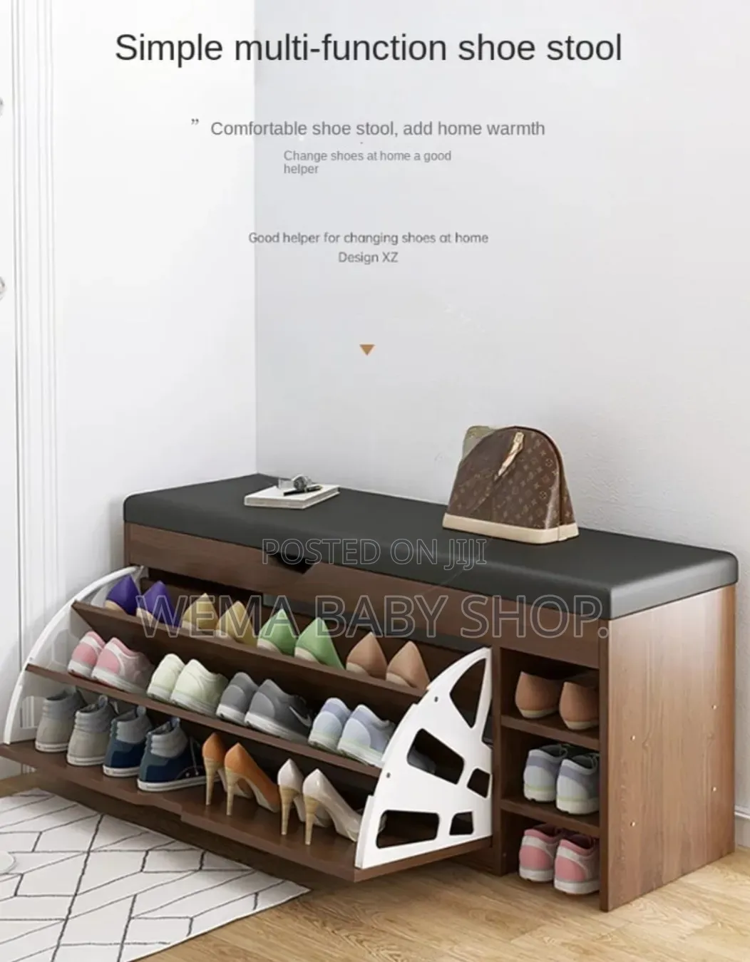 Modern Bucket Flip Shoe Cabinet With Seat Changing Stool Bench