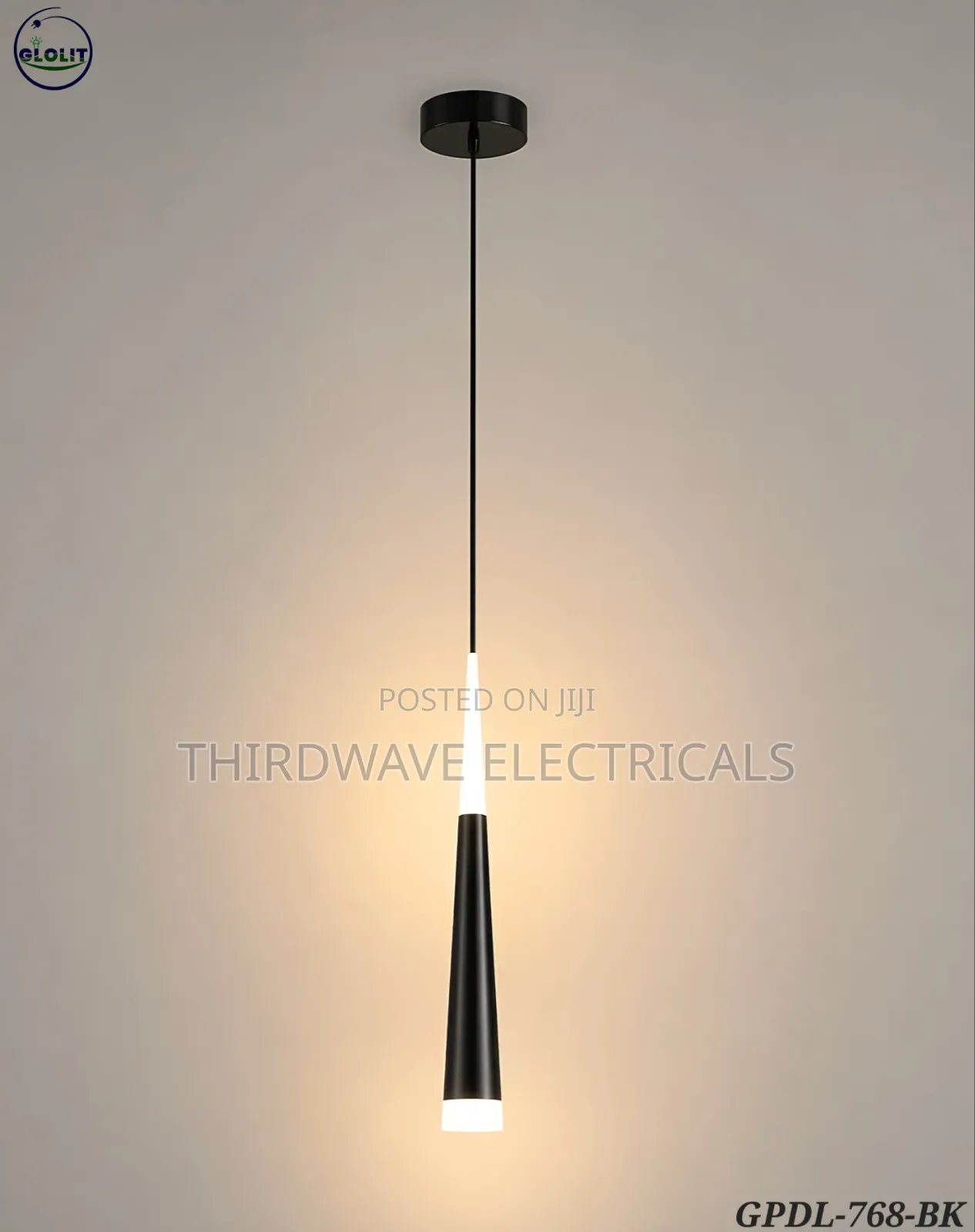 Led Mini Pendant Light Matte Black and White Aluminum Conical Design