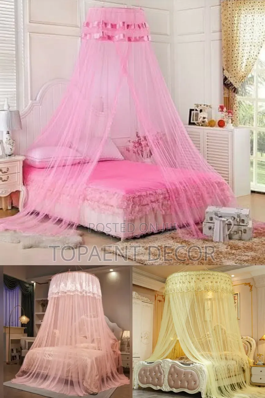 Your Nightly Essential for Better Sleep Pink,Cream Round Mosquito Nets