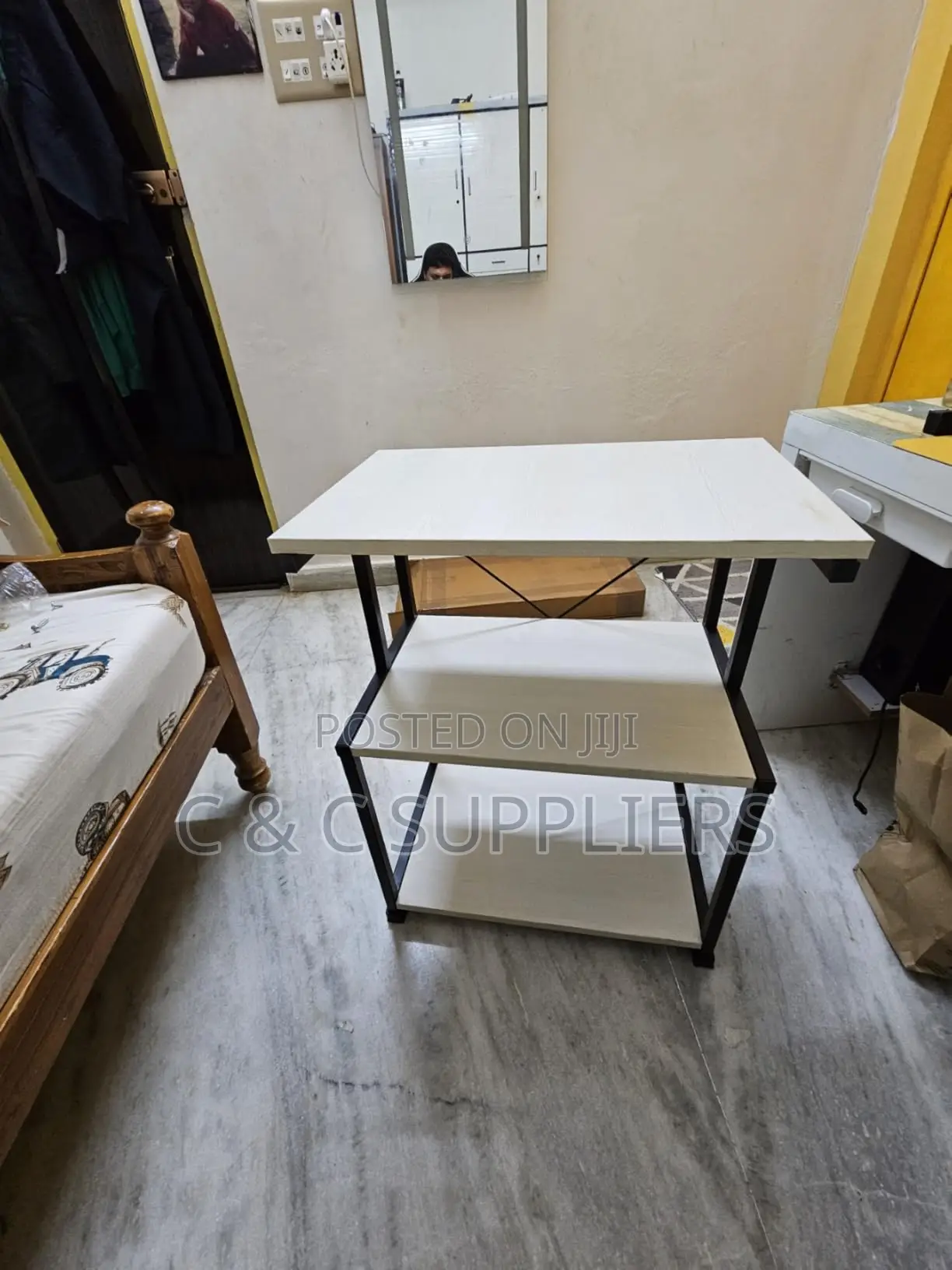 Printer Stand, Mobile Desk Organizer Shelves