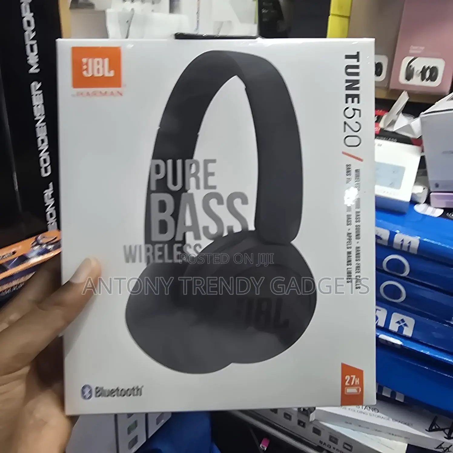 JBL Tune 520 Wireless on-Ear Headphones, Pure Bass Sound