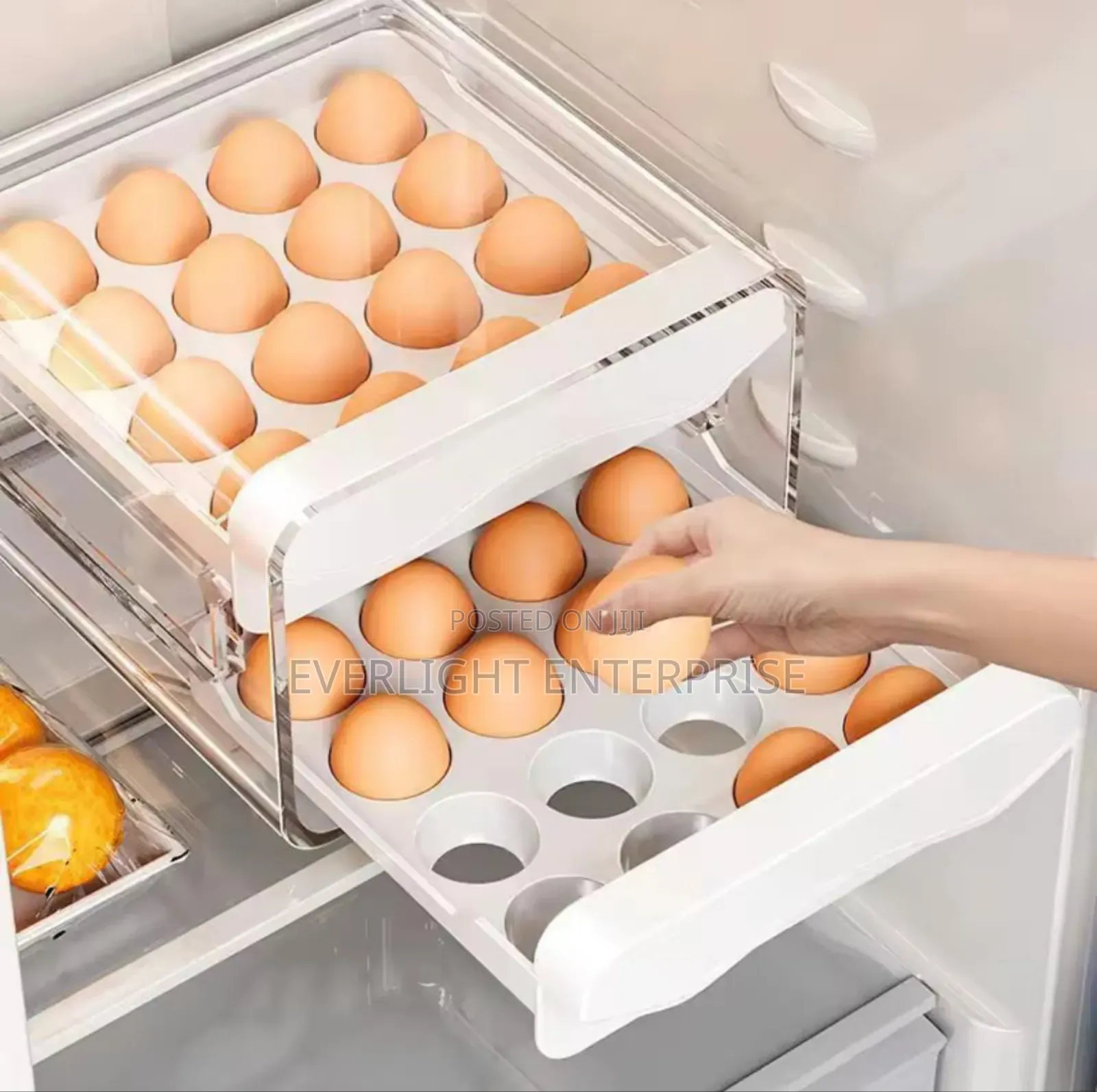 Double Layered Acrylic Egg Storage Tray.