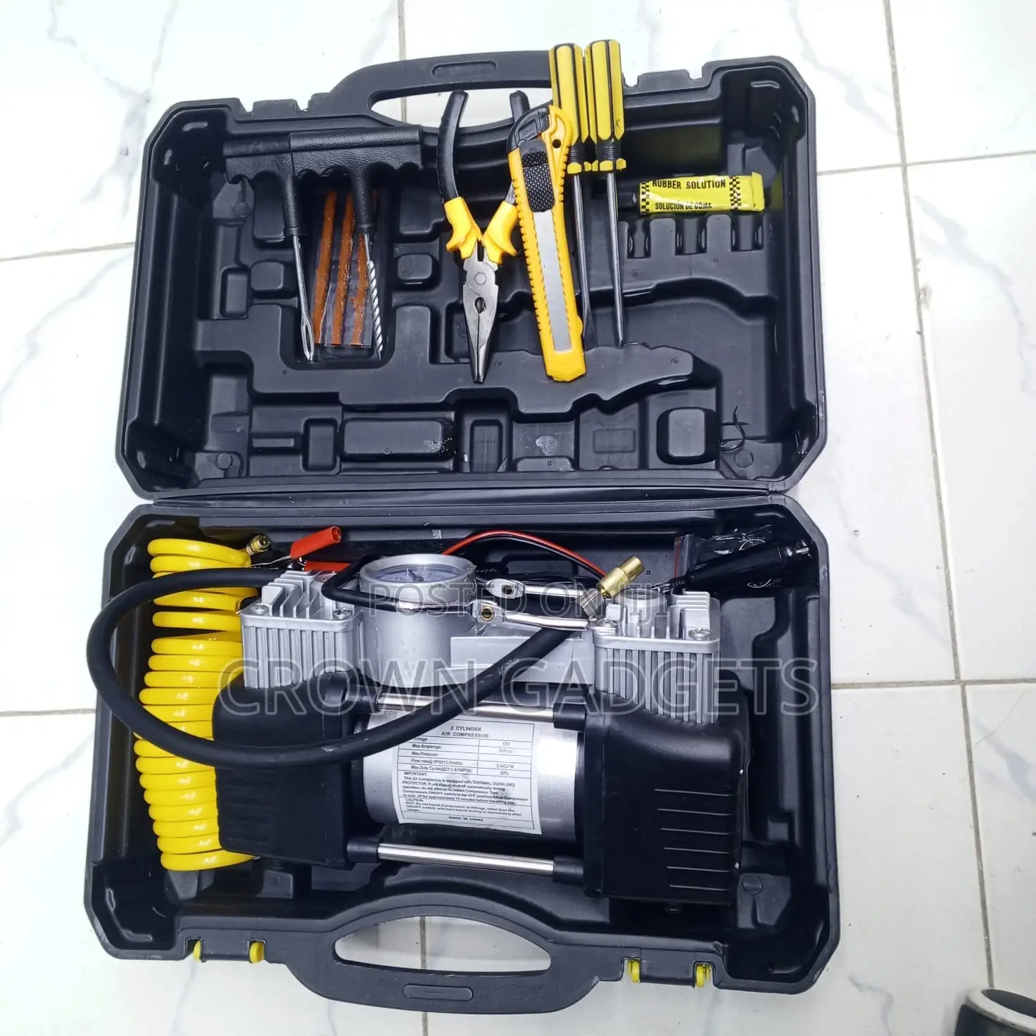 Heavy Duty Tire Inflator 150 Psi Car Air Pump Emergency Kit