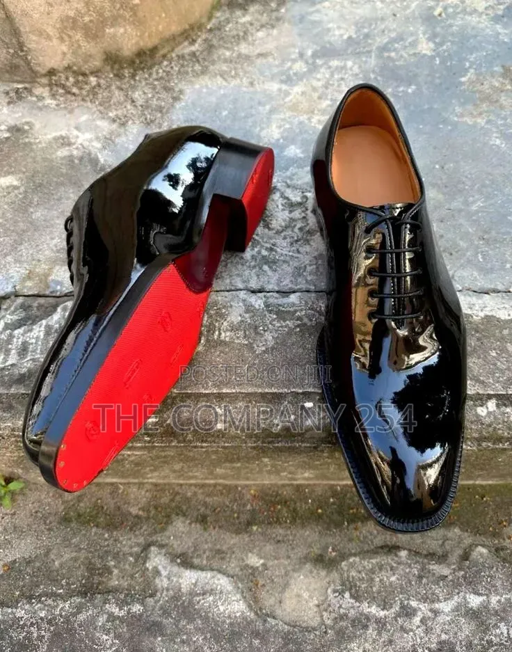 Quality Leather Official Men Wetlook Low Cut Official Shoes