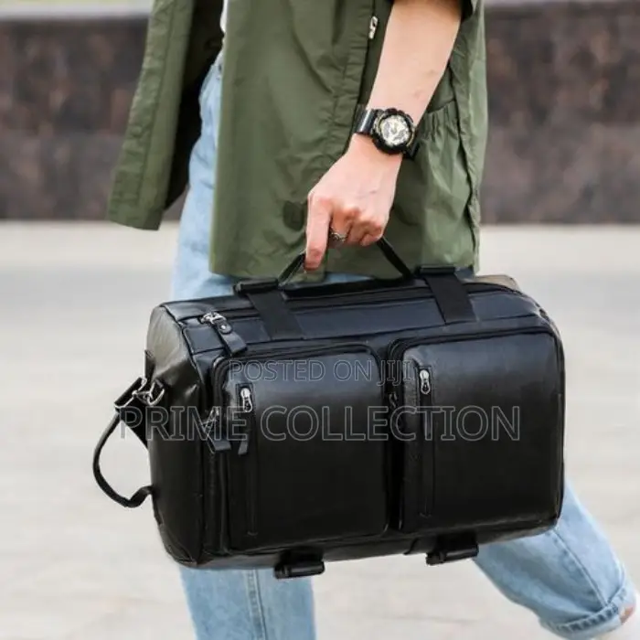 Multifuntional Leather Backpack Travel Bag Large Capacity Handheld Bag