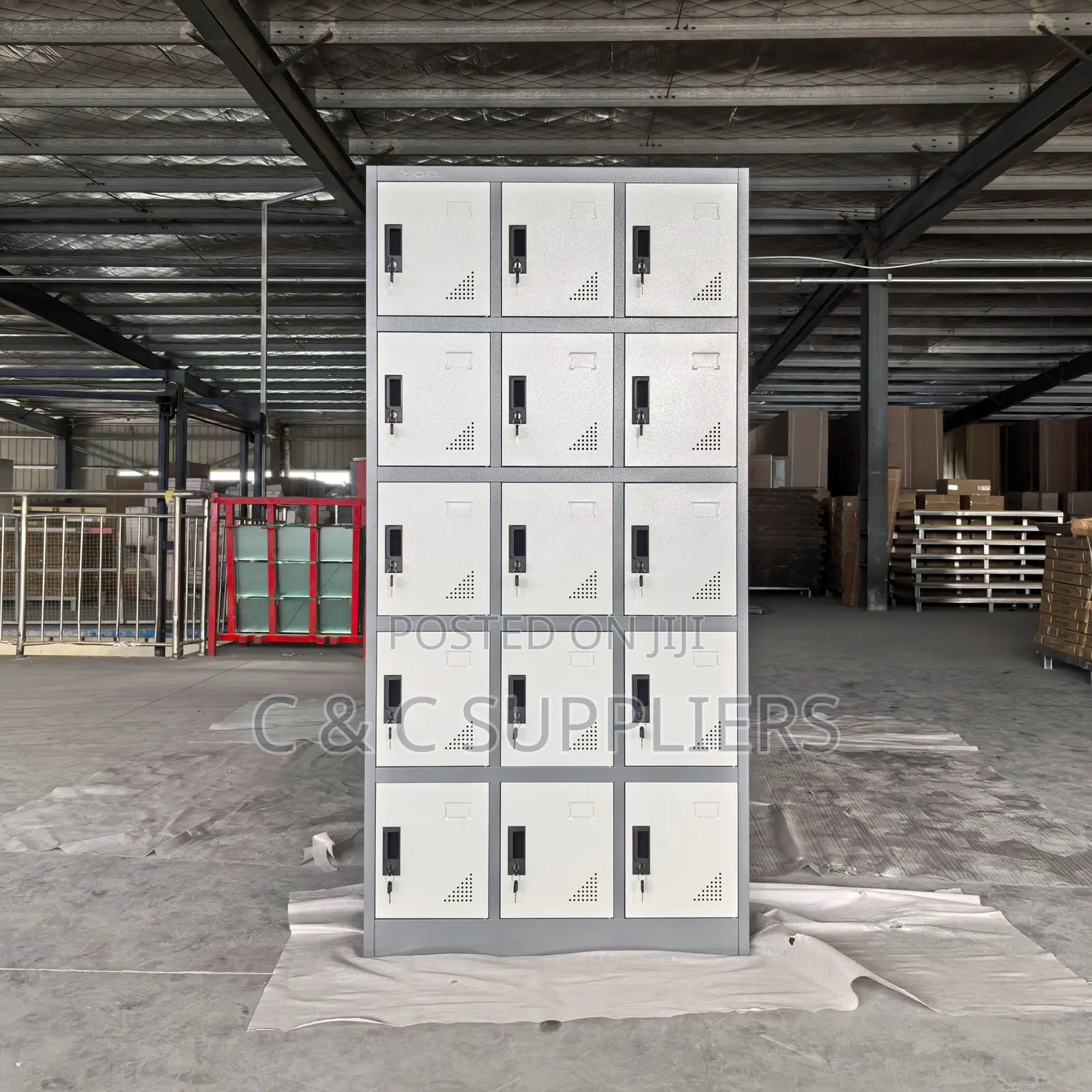 Office Cabinets; 15-Doors Steel Gym/ Staff Locker Cabinet