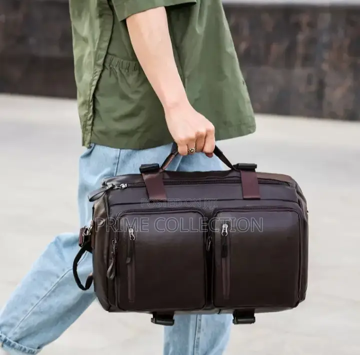 Convertible Leather Backpack Large Capacity Handheld Bag Cross Bodybag