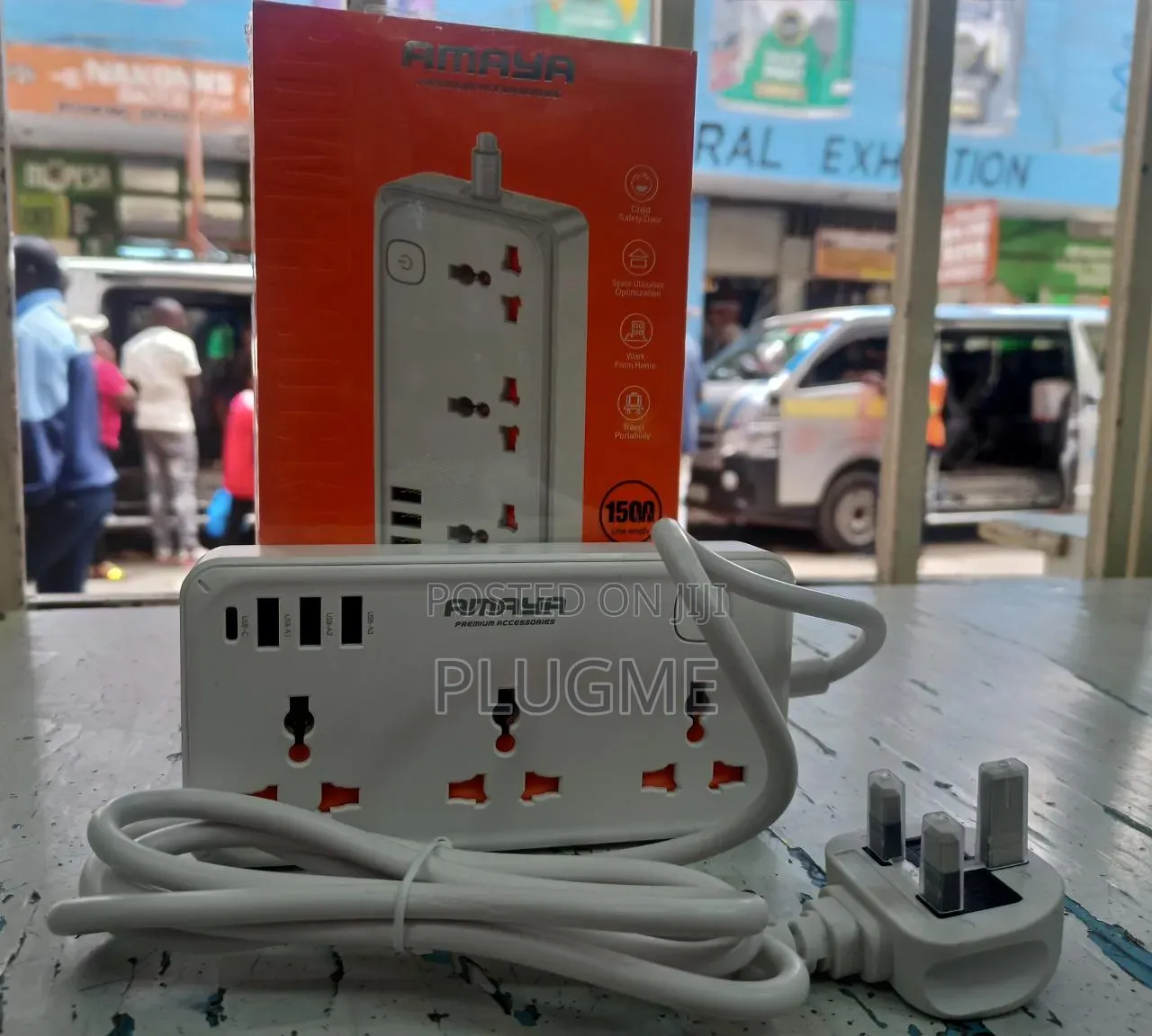 Amaya Power Extension Strip 3 Usb Ports 1 Usb -C 3 Socket Ports